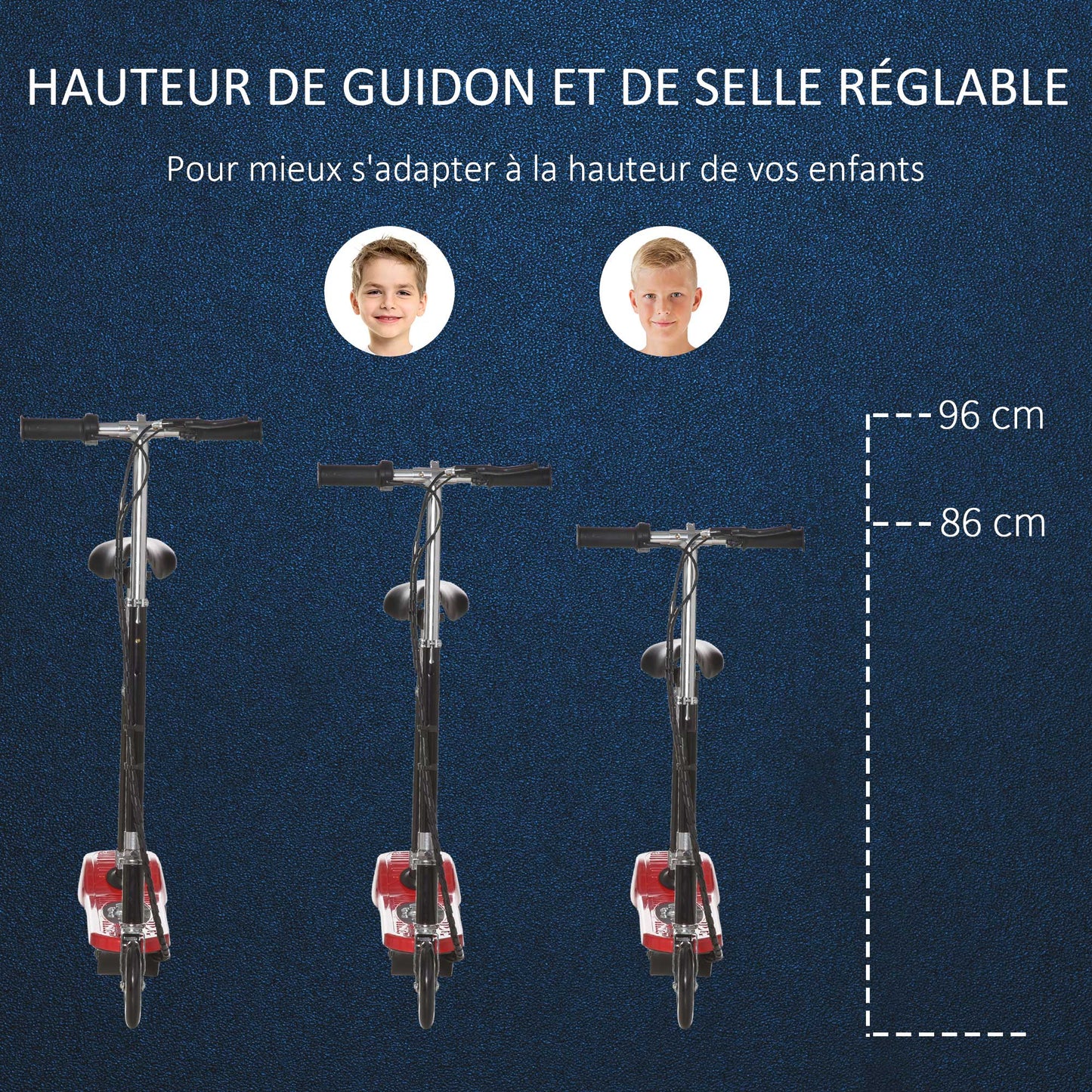 HOMCOM Outdoor Ride On Powered Scooter 120W Motor Bike 2 x 12V Battery - Red