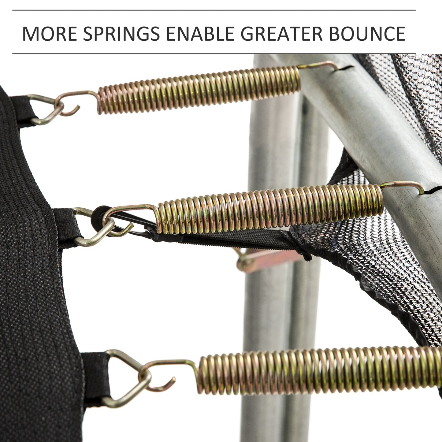 HOMCOM 13ft Trampoline Net Replacement Safety Net Enclosure Net Spare w/ 8 Poles