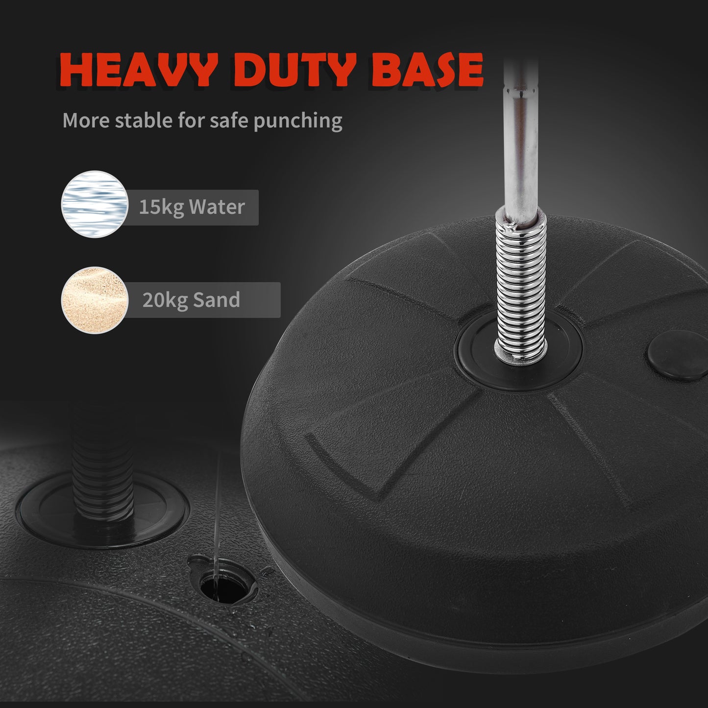 HOMCOM Training Boxing Punch Ball Set 125-145H x ?43cm with Gloves Air Pump, 4-Position Adjustable Height Freestanding Boxing Speed Ball for Teenagers Exercise Training