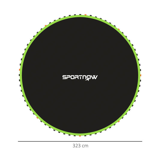 SPORTNOW Replacement Trampoline Mat with Spring Pull Tool, 72 V-Hooks, for 12ft Trampoline using 14cm Springs, Green